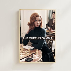 O Gambito da Rainha - Pôster de Filme (Estilo Regular) Impressões Artísticas, Decoração de Casa, Pôster de Filme Vintage, Pôster em Tela