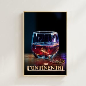 O Continental do Mundo de John Wick - Cartaz de Filme (Estilo Regular) Impressões Artísticas, Decoração para Casa, Cartaz de Arte para Presente, Cartaz em Tela