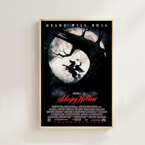 Sleepy Hollow (1999) -- Impressão de arte de pôster de filme, decoração de casa, pôster de arte para presente, arte de filme vintage, pôster de tela
