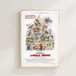 Animal House (1978): póster de película (estilo regular), impresión artística, decoración del hogar, póster artístico para regalo, arte cinematográfico vintage, póster en lienzo