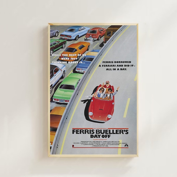 Ferris Bueller's Day Off--Movie  Poster(Regular Style) Art Prints,Home Decor,Vintage Movie Poster,Canvas Poster