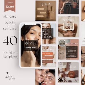 Skincare Instagram Post Templates, Esthetician Instagram Templates, Beauty Social Media Business, Esthetician Instagram Post Bundle, Canva