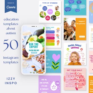 Education Instagram Post About Autism, Children Health, Mental Health, Canva Templates, Post About ASD, Canva Templates, Charts and Graphs