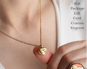 Sympathy Gift for Pet Loss, Custom Engraved Dog Remembrance Gift, Personalized Heart Urn Necklace for Ashes, Memorial Gift for Dog Lovers