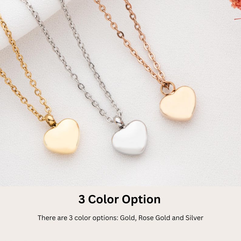 Engravable Heart Shape Urn Necklace Waterproof Necklace with Secret Compartment Ashes Stash Jewelry Pet Cremation Keepsake Dog Cat Memorial