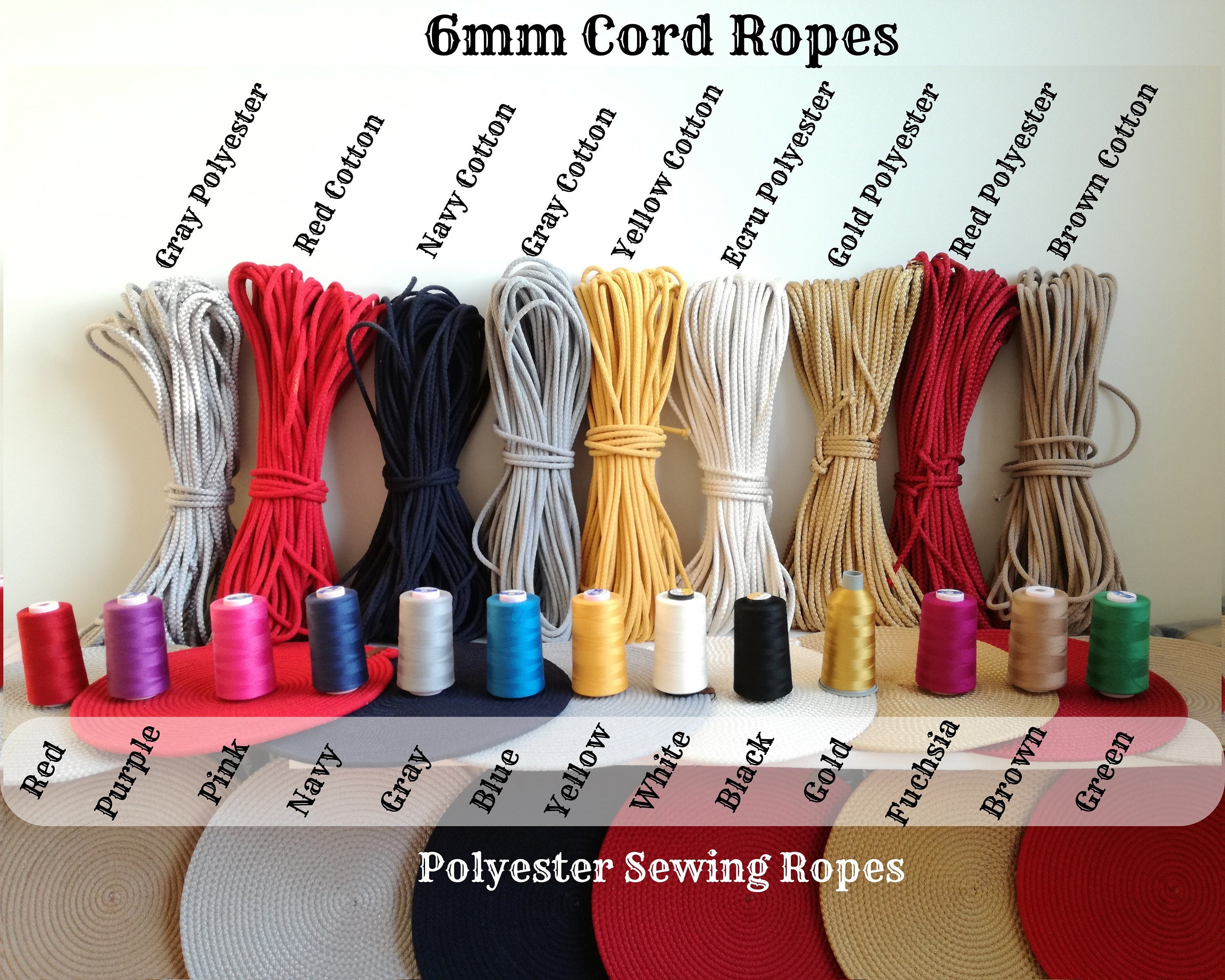 5mm Gold Silky Twisted Cord, 3 Ply Satin Wrapped Thread Cord, Sewing and Crafts  Cord, Polyester Rope Cord 2 Yards/ 1 Piece 