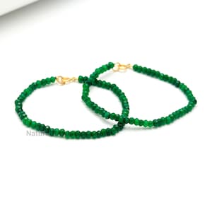 Emerald Quartz Handmade Beads Bracelet  Emerald Bracelet Natural Stone Emerald Crystal Layering Bracelet May Birthstone Gift,Heart Chakra