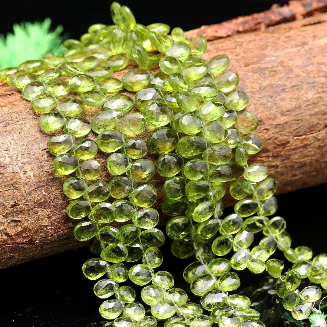 Natural Peridot Faceted Pear Shape Beads, Peridot Briolette, Peridot ...