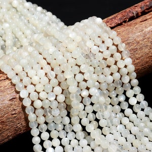 Natural White Moonstone Smooth Round Beads, 8mm Moonstone Beads, Wholesale Bulk Beads Supplier, 15.5&#39;&#39; Inch Full Strand, Moonstone Bracelet