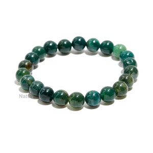 Handmade Moss Agate Bracelet, Gemstone Jewelry, Boho Bracelet, Healing Stone Bracelet, Nature Inspired, Gift For Her, Healing Stone Bracelet