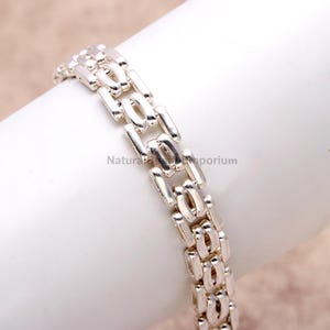 Men’s Sterling Silver Bracelet | Chunky Chain Bracelet | 925 Silver Link Bracelet | Bold Statement Jewelry | Gift for Him