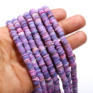 Natural Smooth Purple Shaded Opal Heishi Beads, 7 MM Opal Tyre Bead, Handmade Beads Jewelry, Purple Opal Jewelry, Wholesale Beads Strand Lot
