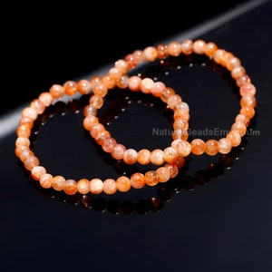 Sunstone Bracelet for Women ,Natural Sunstone Beads, Healing Crystal Stretch Bracelet ,Boho Gemstone Jewelry ,Gift for Her ,Gift For Love