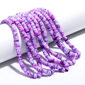 Natural Smooth Purple Shade Opal Heishi Beads, 7 MM Opal Tyre Beads, Handmade Beads Jewelry, Purple Opal Jewelry, Wholesale Beads Strand Lot