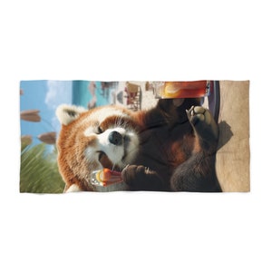 Red Panda Beach Towel – Cute Animal Pool Towel, Soft Large Summer Towel, Red Panda Lover Gift, Funny Wildlife Travel Accessor