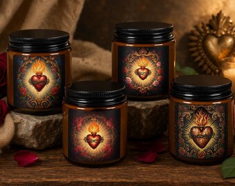 Bougie du Sacré-Cœur, Bougie de prière chrétienne catholique, Cadeau de dévotion du Sacré-Cœur de Jésus, Décoration d'intérieur religieuse