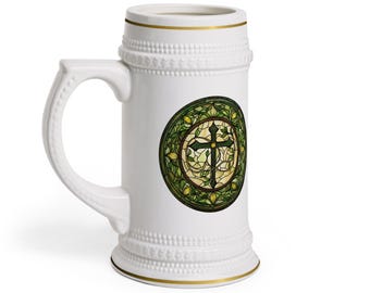 Tasse en céramique croix vitrail, tasse cadeau chrétien, tasse à café religieuse, verres croix vintage, cadeau spirituel pour lui