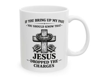 Tasse Jésus a abandonné les charges - Tasse à café chrétienne avec motif croix - Cadeau foi rédemptrice - Tasse religieuse chrétienne pour homme femme