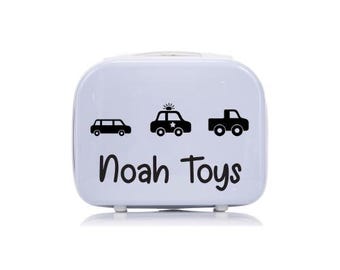 Personalised Mini Suitcase, Toys Carry Case, Perfect for Toys, Storage, Travel, Gift, Birthday, Baby, Kids, Boy, Girl