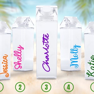 Personalised Milk Carton Retro Water Bottle, Water Bottle, Reusable, Perfect for Hen Party, Gift, Gym, Summer, Christmas