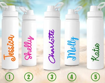 Personalised Insulated Steel Water Bottle, Reusable, Hot and Cold Drinks, Perfect for Hen Party, Gift, Gym, Summer, Christmas, 650ML