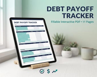 Debt Payoff Tracker – Fillable Interactive PDF (11 Pages)