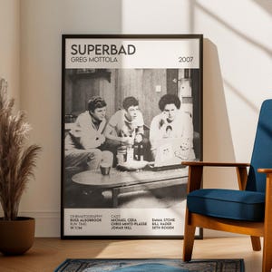 Superbad Inspired Movie Poster: Cinema Comedy Film Art Print, Pencil Sketch Style Design