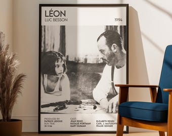 Léon The Professional Inspired Movie Poster: Cinema Film Art Print, Pencil Sketch Style Design