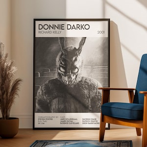 Donnie Darko Inspired Movie Art Print: Cinema Film Poster, Pencil Sketch Style Design