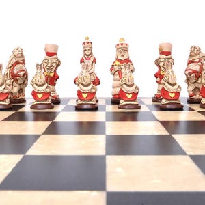 Jesmonite Hand Painted Chess Piece Set -  Alice In Wonderland