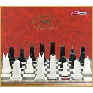 Premium Themed Chess Pieces - Art Deco - Made in Folkestone, England by Studio Anne Carlton
