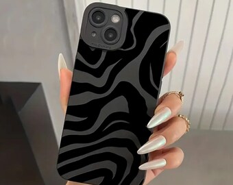 Black Swirl  Phone Cases |Phone Case For iPhone 14 12 13 Pro Max Birthday Gift | Anniversary Gift Gift her Gift for Her Samsung Case S21 22