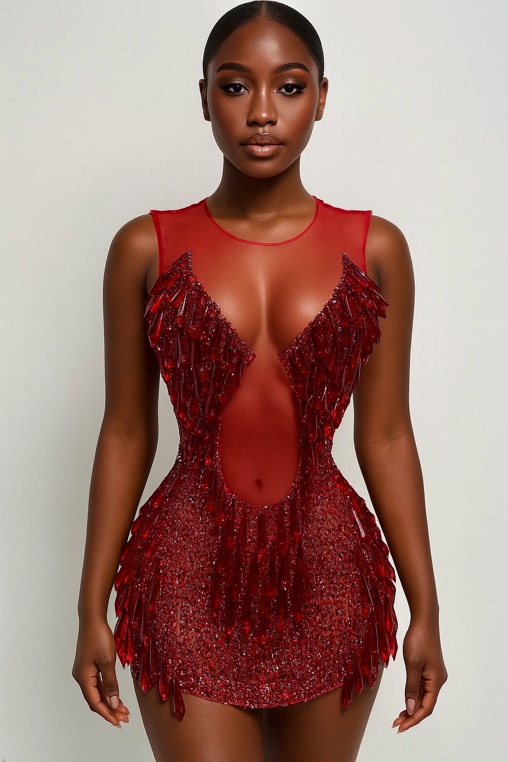 diamante birthday dress The LUXE Rhinestone Dress – Lynira Label main image 1