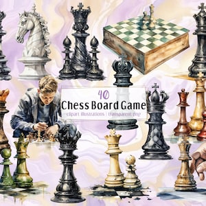 Schach Brettspiel Illustrationen. Schwarz-Weiß-Schachfiguren, Schachbrett, spielende Leute, ausgefallener Schachfigur, König Dame Ritter | PNG-Clipart