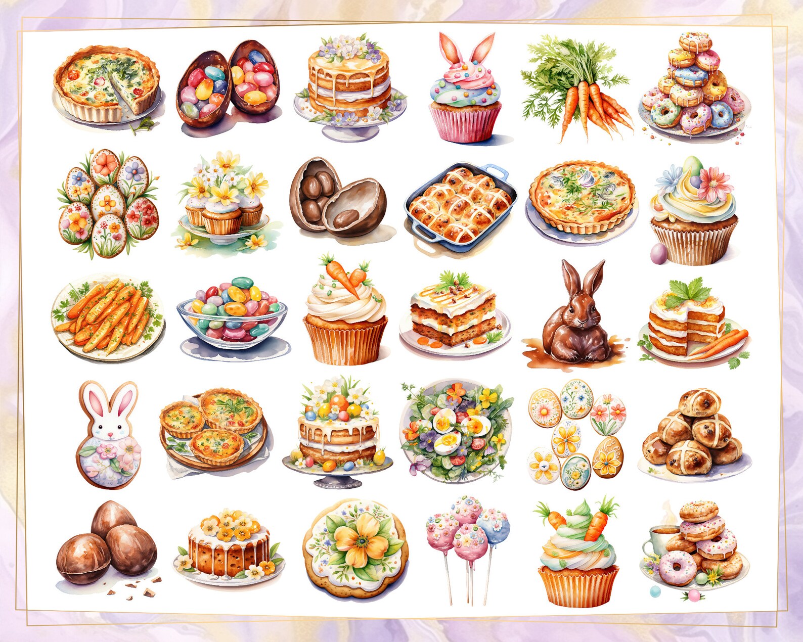 Easter Food Illustrations. Traditional Festive Holiday Brunch, Hot ...