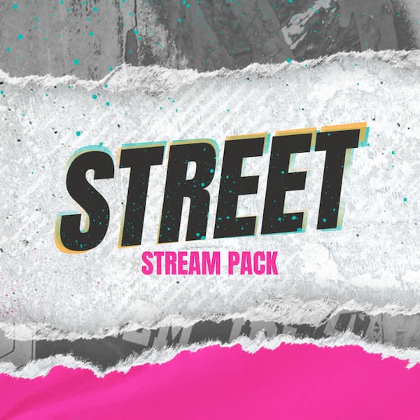 Pack de superpositions de flux animés de rue/Twitch | Forfait Graffiti/Stream Streamer Urbain | Alertes, superpositions de webcam, scènes OBS, transitions, panneaux