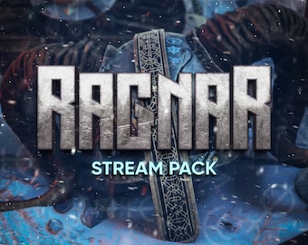 Ragnar Animierte Stream/Twitch Overlays Pack |  Wikinger Luftschlangen Paket | Warnungen, Webcam-Overlays, OBS-Szenen, Übergänge, Panels