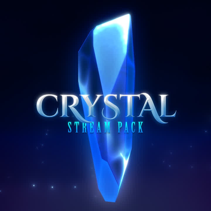 Kristall Animierter Strom/Twitch Overlays Pack | Fantasy Luftschlangen Paket | Warnungen, Webcam-Overlays, OBS-Szenen, Übergänge, Panels