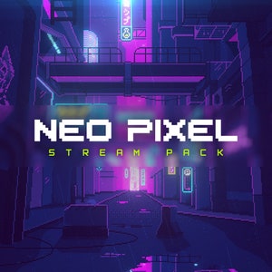 Neo Pixel Animated Stream/Twitch Overlays Pack |  Retro/Pixel Art Stream Package | Alerts, Webcam Overlays, OBS Scenes, Transitions, Panels