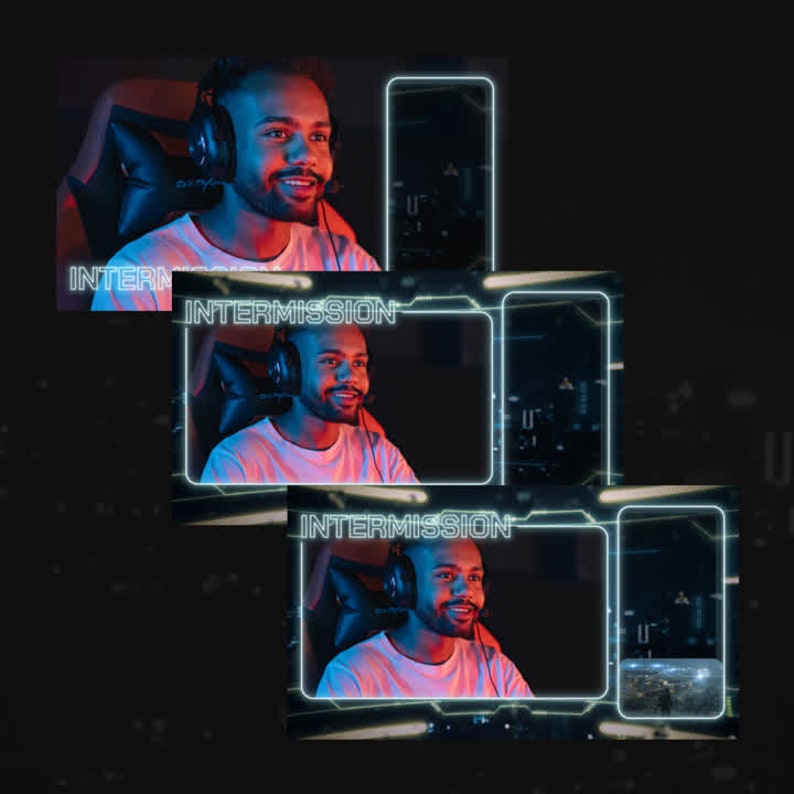 Microphone Overlay Neon Tech Stream Overlays Pack | Futuristic Stream Pack | Alerts ...