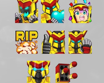 Mech Attack Animated Twitch Emotes | Mech/Gundam/Anime Emotes | Formatted for Twitch, YouTube and Facebook Gaming