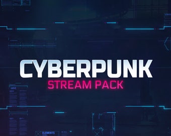 Animated Cyberpunk Stream Overlay Package | Cyberpunk | Futuristic Overlays |  Alerts, Webcam Overlays, OBS Scenes, Transitions, Panels