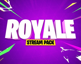 Royale Animated Stream/Twitch Overlays Pack |  Battle Royale Streamer Package | Alerts, Webcam Overlays, OBS Scenes, Transitions, Panels
