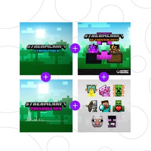 Streamcraft geanimeerde stream/twitch-overlays ultieme bundel | Streampakket | Stream-overlays, 3D-waarschuwingen, emotes en Sound FX.