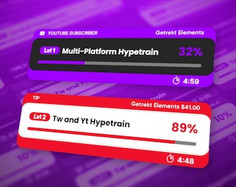 Multiplatform Hype Train/Twitch/YouTube/Streamlabs. Customisable Widget for Stream |  Show your Twitch & YouTube Hype Level