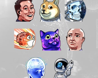 Stellar Animated Twitch Emotes | Sci-fi Space Themed Emotes | | Formatted for Twitch, YouTube and Facebook Gaming