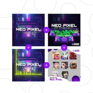 Neo Pixel Ultimate Stream/Twitch Overlays Bundle |  Retro/Pixel Art Stream Package | Stream Overlays, 3D Alerts, Emotes and Sound FX.