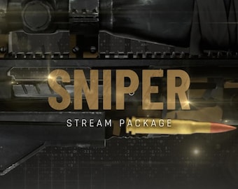 Sniper 3D Animated Stream/Twitch Overlays Pack |  FPS/Military Streamer Package | Alerts, Webcam Overlays, OBS Scenes, Transitions, Panels