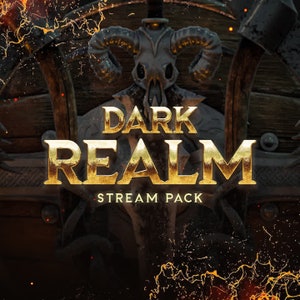 Geanimeerd Dark Realm-pakket voor streams/twitch-overlays |  Dark Fantasy-streamerpakket | Meldingen, webcam-overlays, OBS-scènes, overgangen, panelen