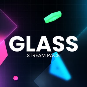 Pack met glazen geanimeerde stream/twitch-overlays |  Modern/schoon streamerpakket | Meldingen, webcam-overlays, OBS-scènes, overgangen, panelen